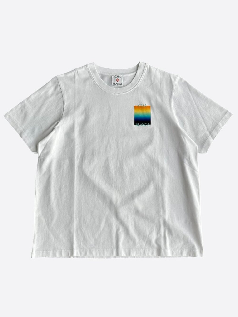Casablanca White & Multicolor Gradient Logo T-Shirt